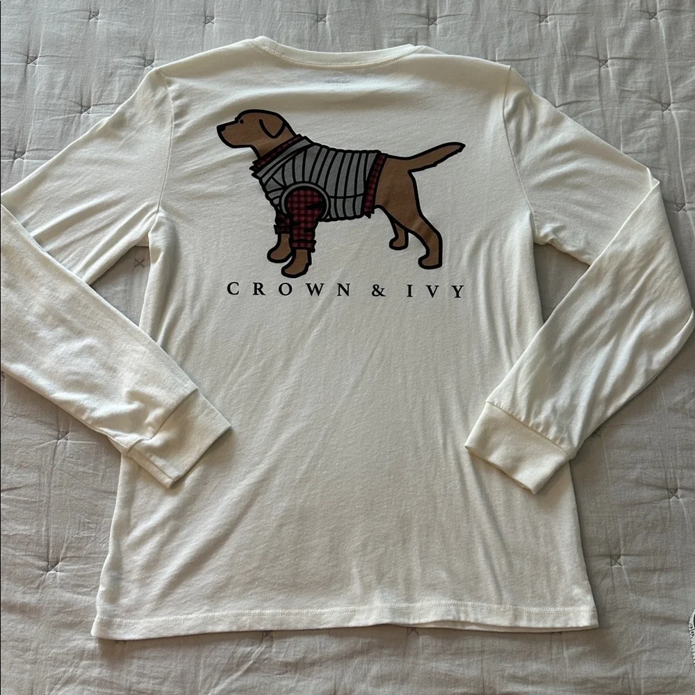💕 2 for $15 - Boy’s Crown & Ivy Cream Long Sleeve Tee